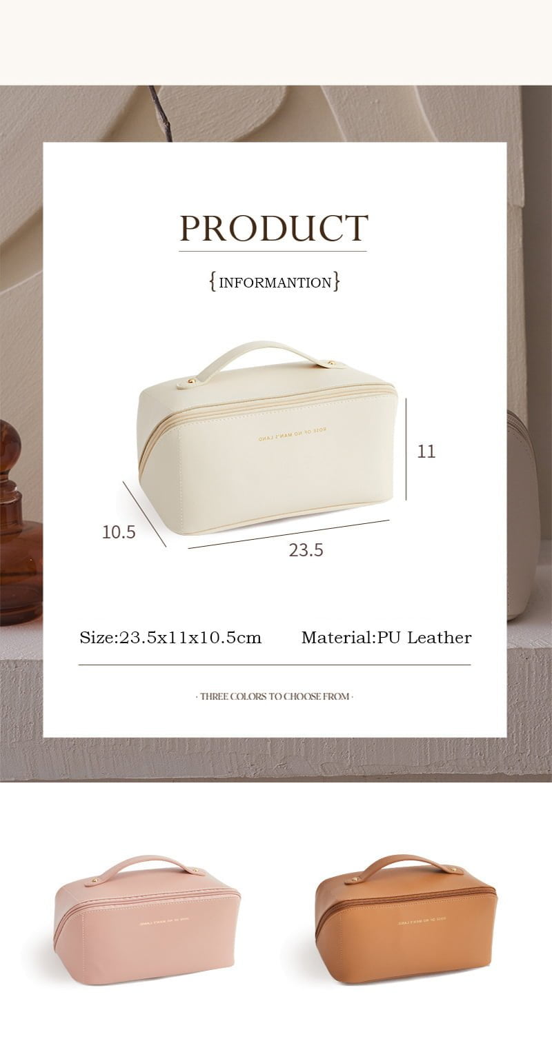 Large Pu Leather Travel Cosmetic Bag (Creem) - China To BD Web