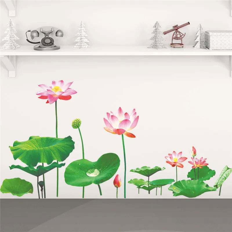 Lotus Flower Wall Sticker, 3D Vivid Wall Sticker - China To BD Web