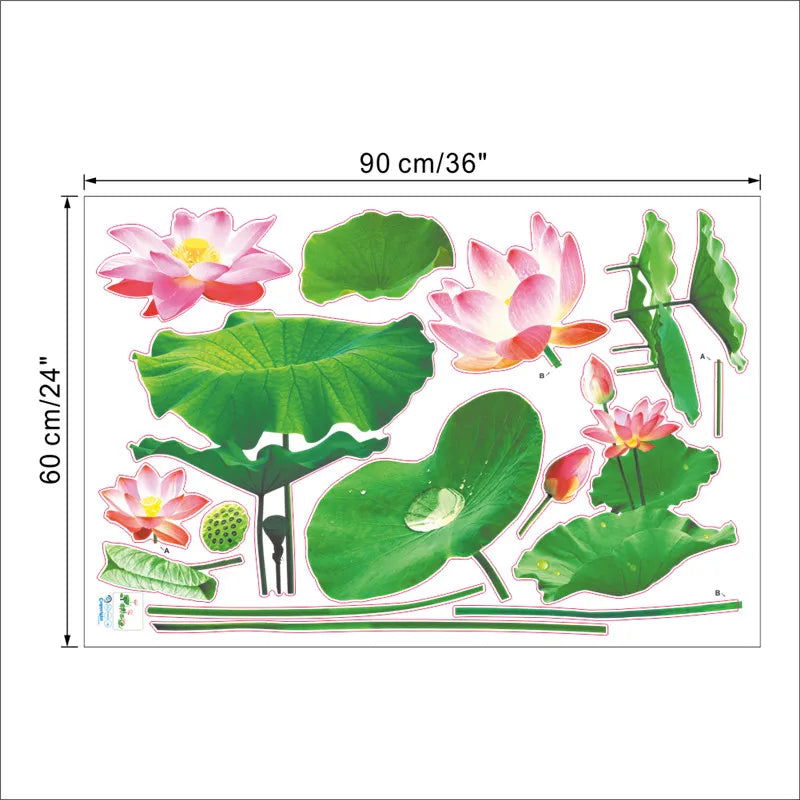 Lotus Flower Wall Sticker, 3D Vivid Wall Sticker - China To BD Web