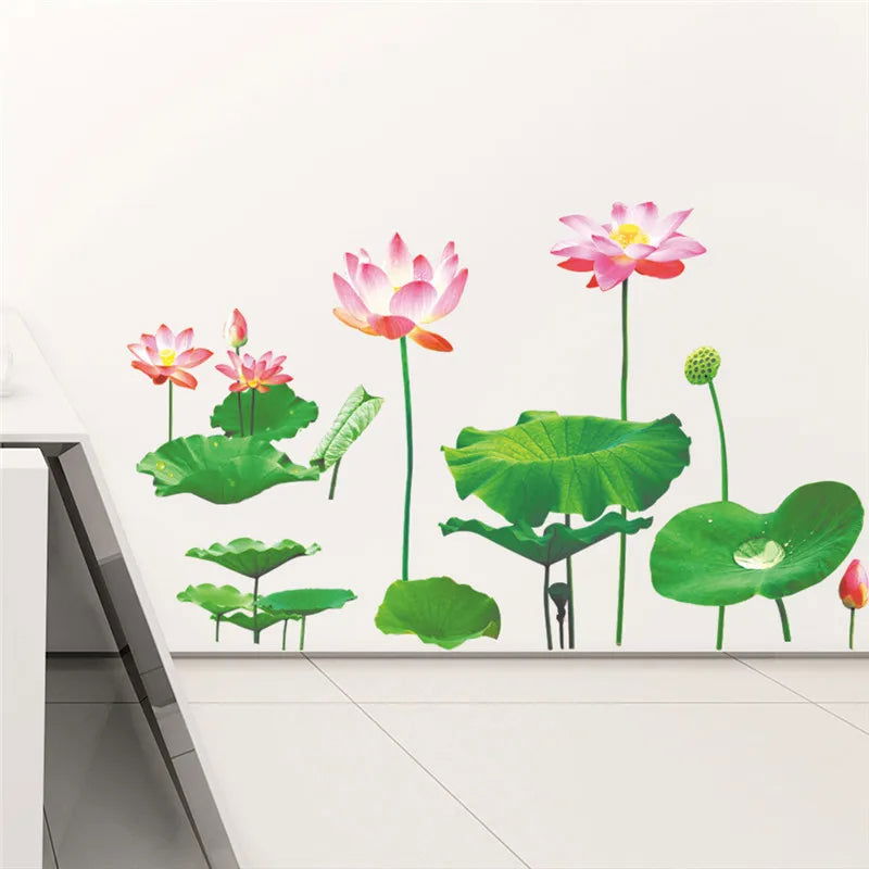 Lotus Flower Wall Sticker, 3D Vivid Wall Sticker - China To BD Web