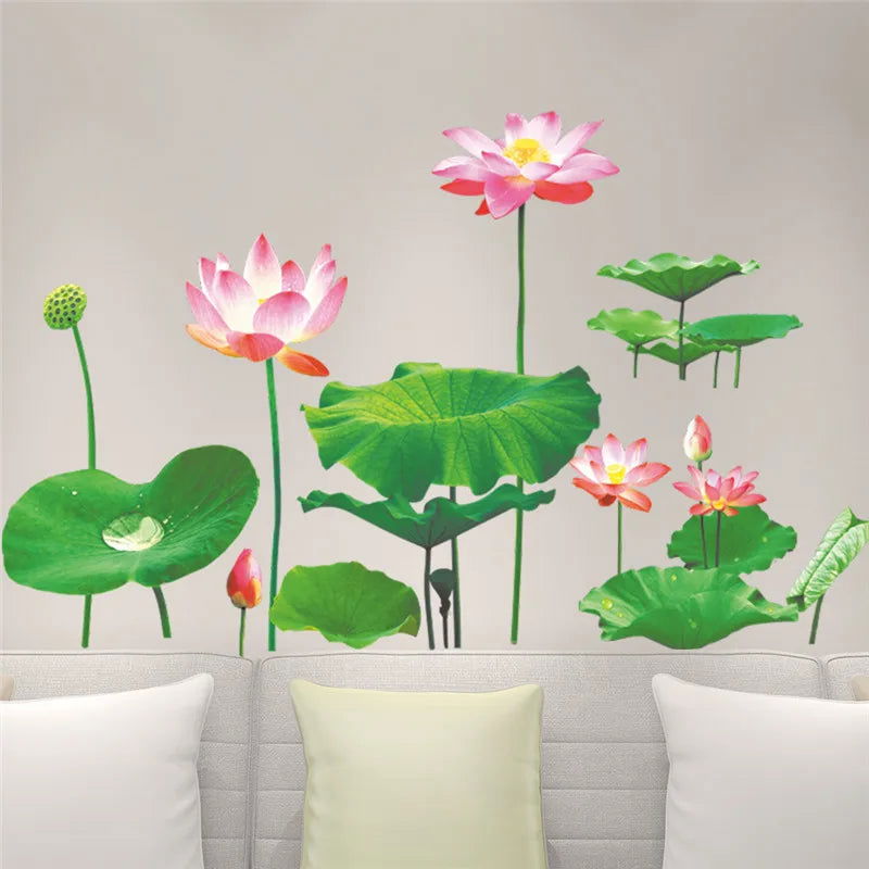 Lotus Flower Wall Sticker, 3D Vivid Wall Sticker - China To BD Web