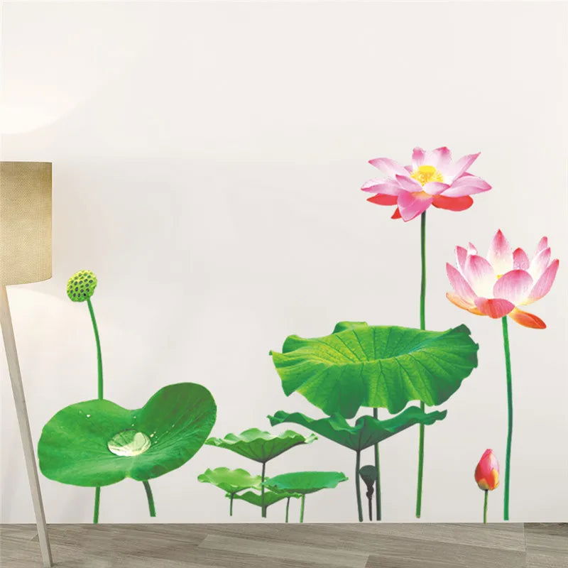 Lotus Flower Wall Sticker, 3D Vivid Wall Sticker - China To BD Web