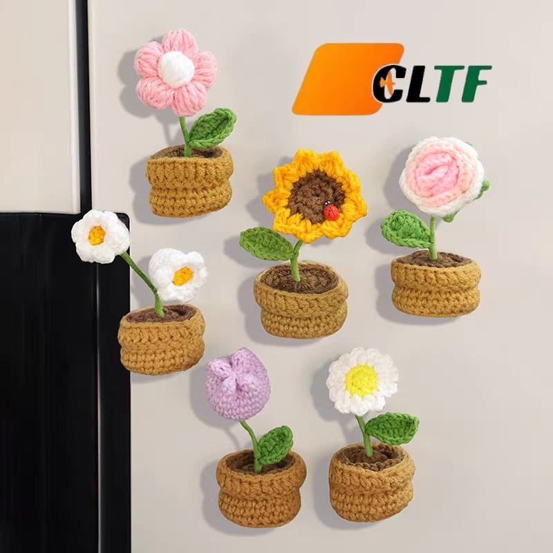Mini Vase Fridge Magnet Crochet