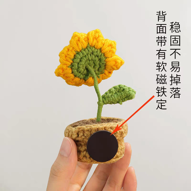 Mini Vase Fridge Magnet Crochet