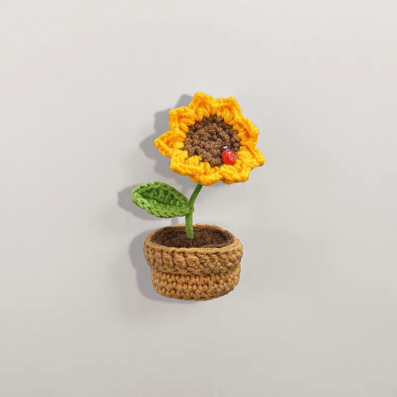 Mini Vase Fridge Magnet Crochet