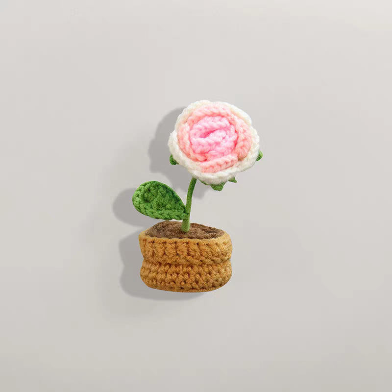 Mini Vase Fridge Magnet Crochet