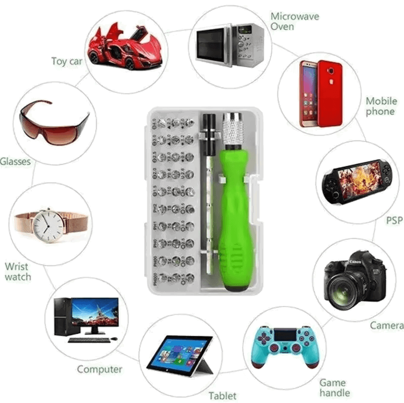 Mini Magnetic Screwdriver (৩২ ইন ১ স্ক্রু ড্রাইভার সেট) - China To BD Web