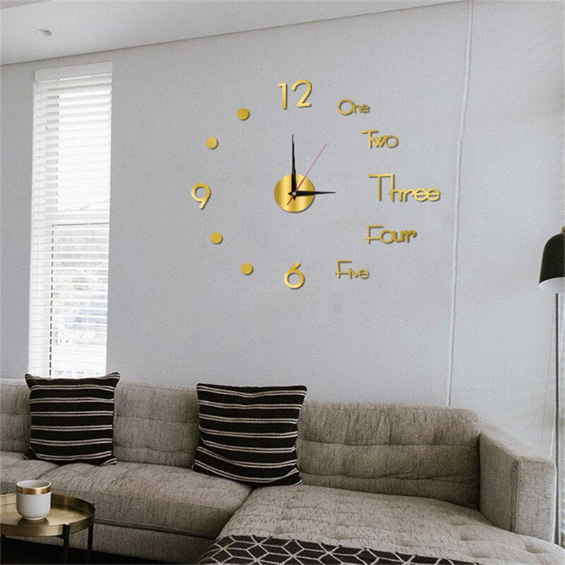 গোল্ডেন কালার Acrylic DIY Wall Clock