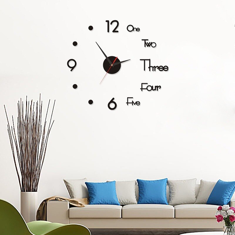 কালো কালার Acrylic DIY Wall Clock