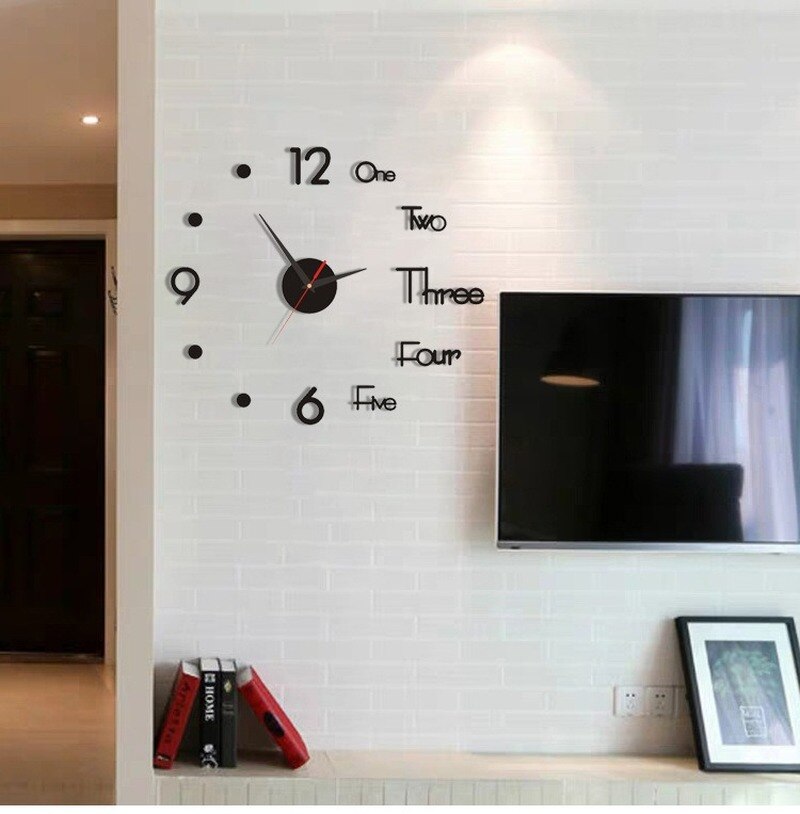 কালো কালার Acrylic DIY Wall Clock