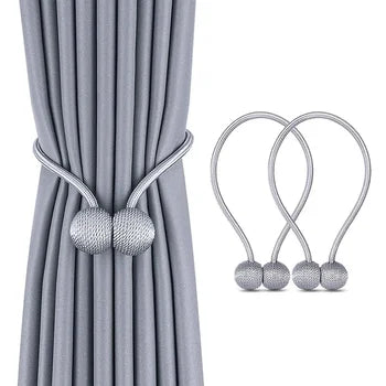 সিলভার কালার-৫ জোড়া -Elegant Magnetic Curtain Buckle Silver Color-5 Pair