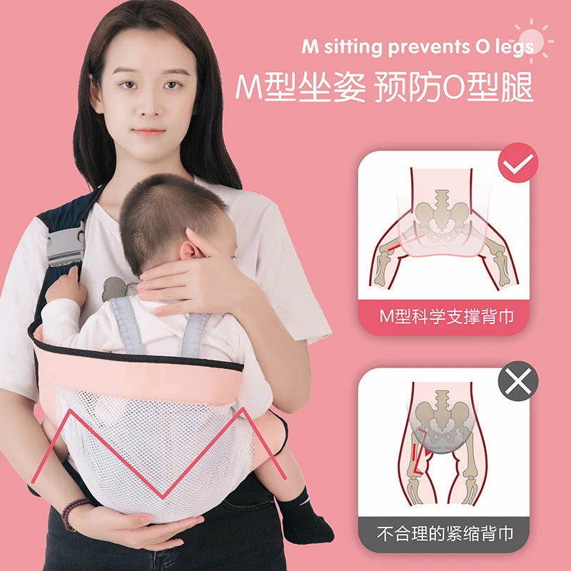 New Cotton Adjustable Baby Sling Carrier Bag ( Pink ) - China To BD Web