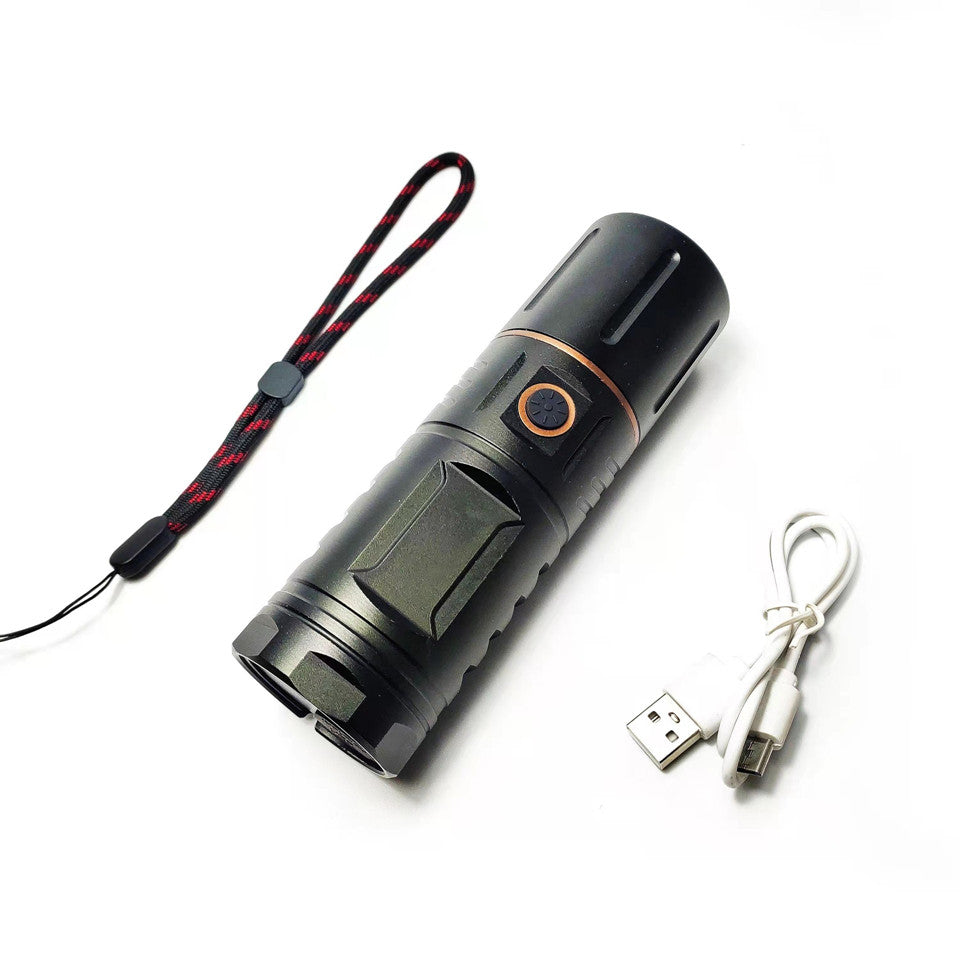 Strong Light Lamp T40 LED Flashlight USB Rechargeable Ultra-Bright Torch High Power Lantern Built-in 3*18650 Lithium Batteries