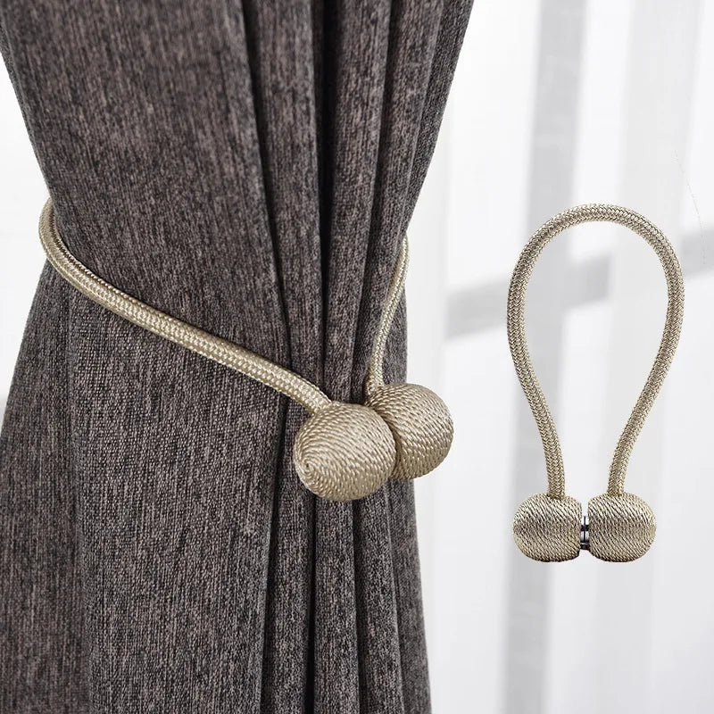 সিলভার কালার-২ জোড়া -Elegant Magnetic Curtain Buckle Silver Color-2 Pair
