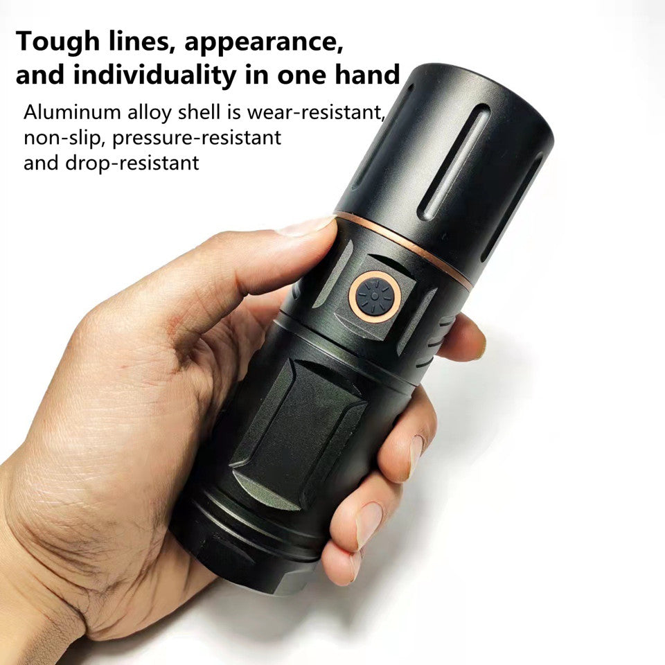 Strong Light Lamp T40 LED Flashlight USB Rechargeable Ultra-Bright Torch High Power Lantern Built-in 3*18650 Lithium Batteries