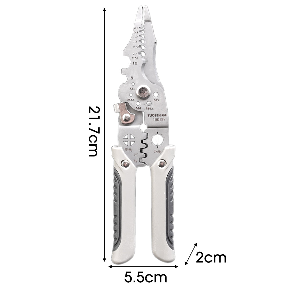Multifunctional wire stripping pliers