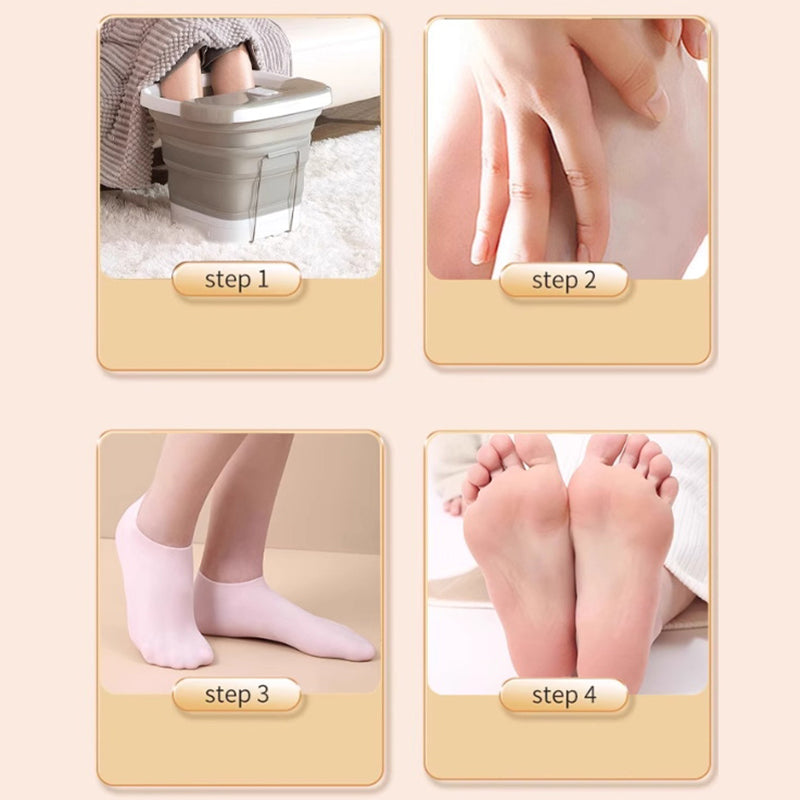 তিন জোড়া -Silicone Pedicure Moisturizing Socks-3 Pair