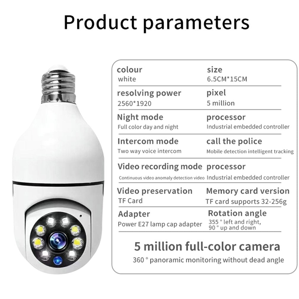 ১ পিচ -Surveillance Bulb Camera LED Light -1 pcs