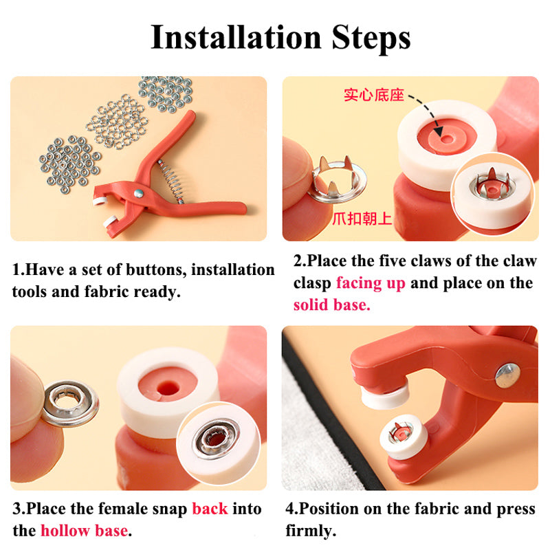 Plier Tool Metal Snap Button-2Set