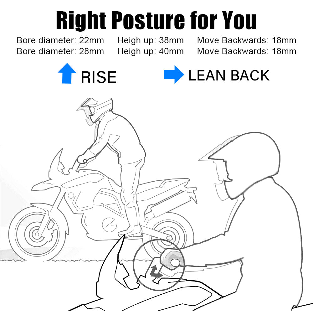 Motorcycle handle bar heightening extender-1 pair