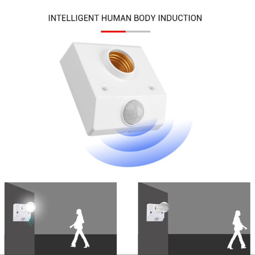 Automatic Human Body IR Sensor Lamp Holder-1pcs