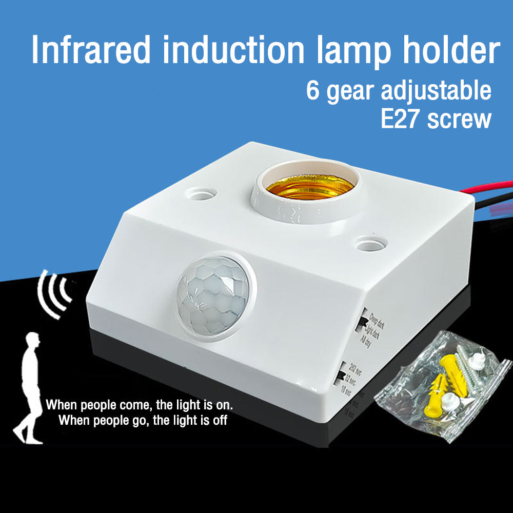 Automatic Human Body IR Sensor Lamp Holder-1pcs