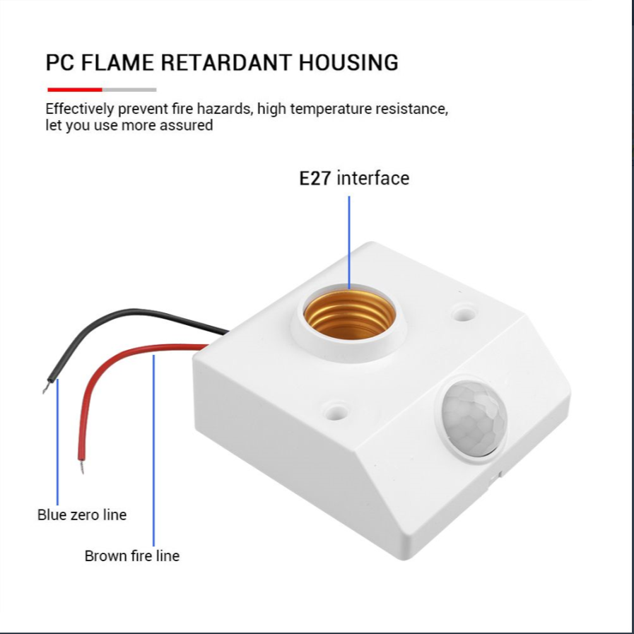 Automatic Human Body IR Sensor Lamp Holder-2pcs
