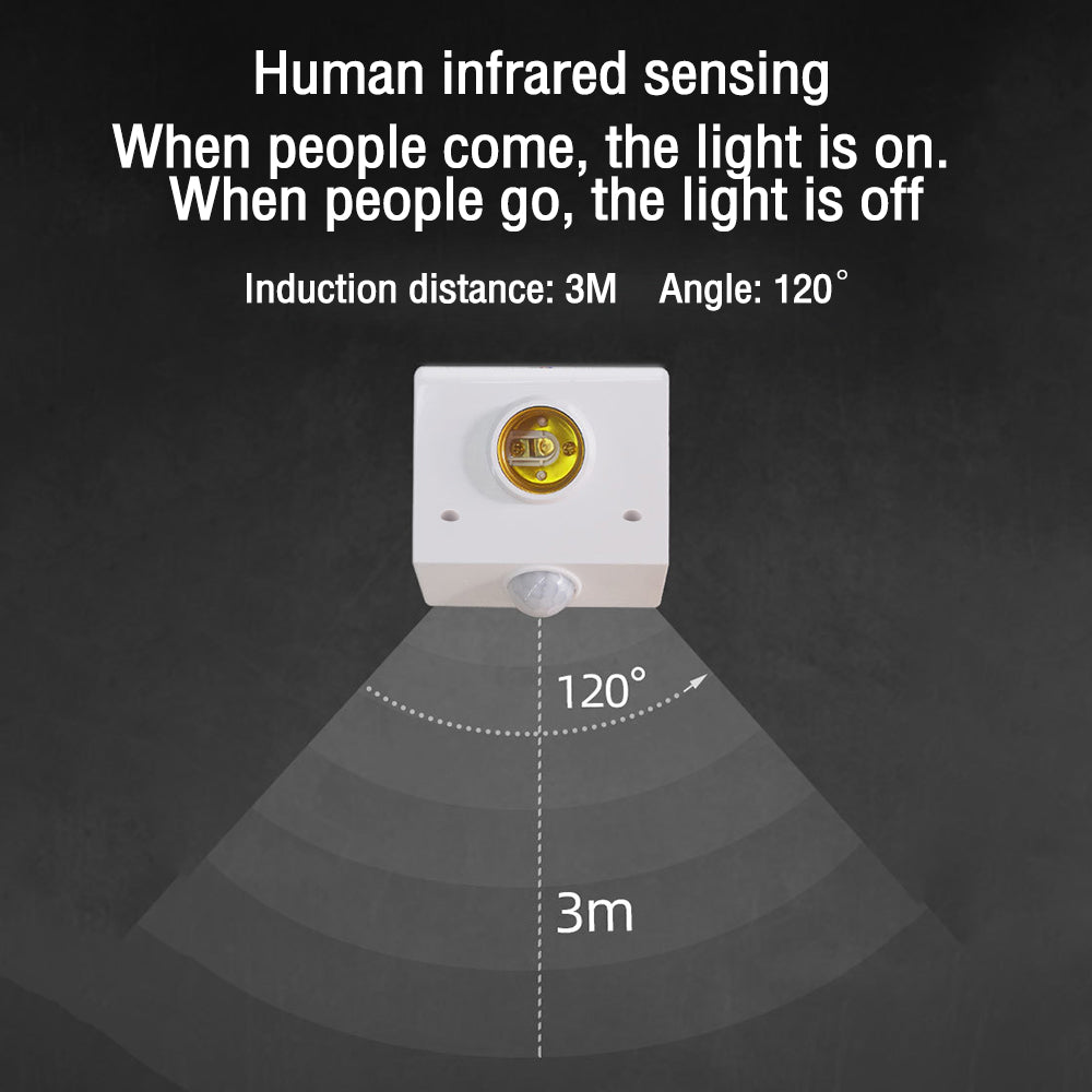 Automatic Human Body IR Sensor Lamp Holder-2pcs
