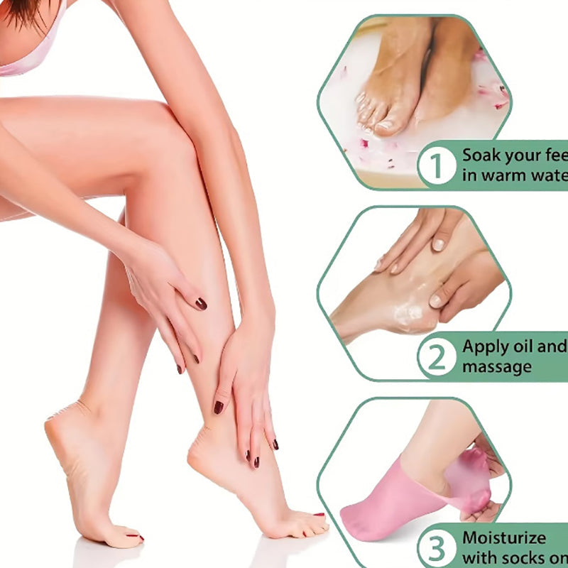 দুই জোড়া-Silicone Pedicure Moisturizing Socks-2 Pair