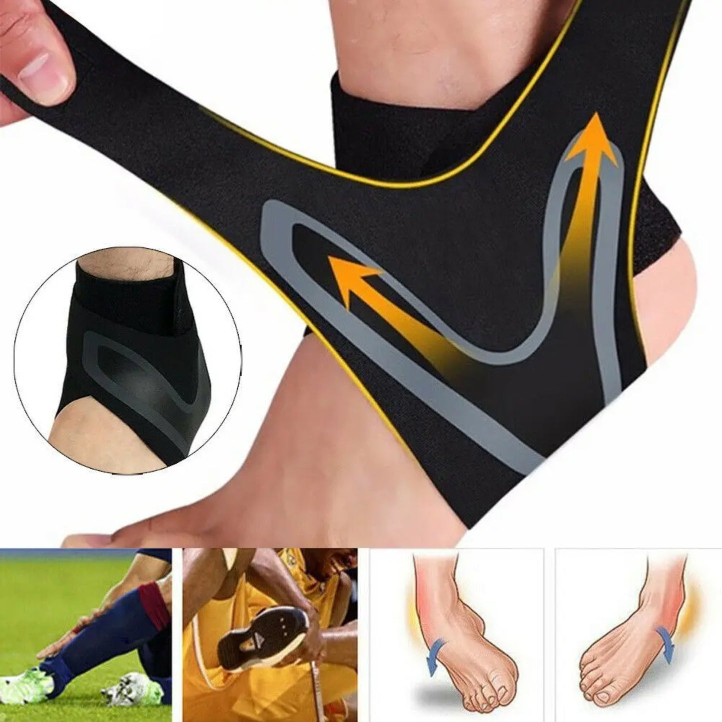 Sport Ankle Support Elastic Brace-2pcs