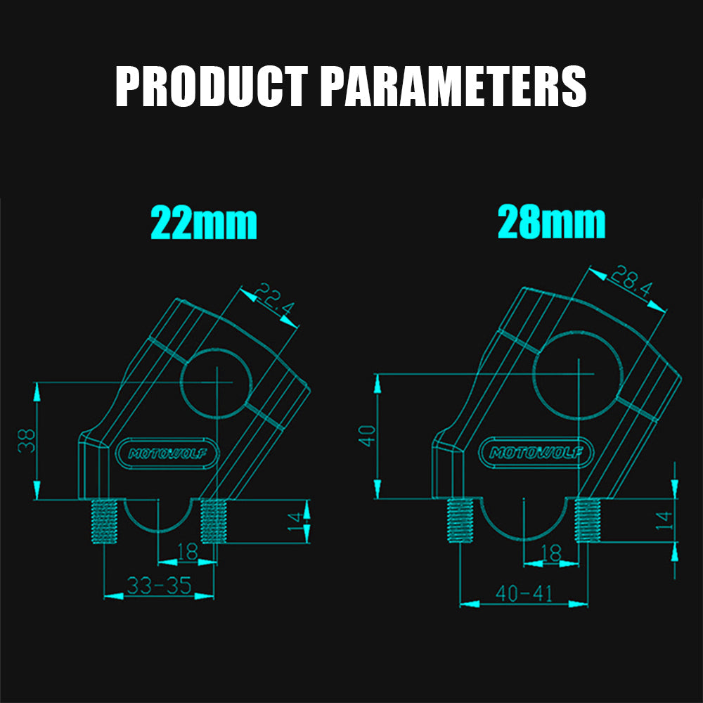 Motorcycle handle bar heightening extender-1 pair