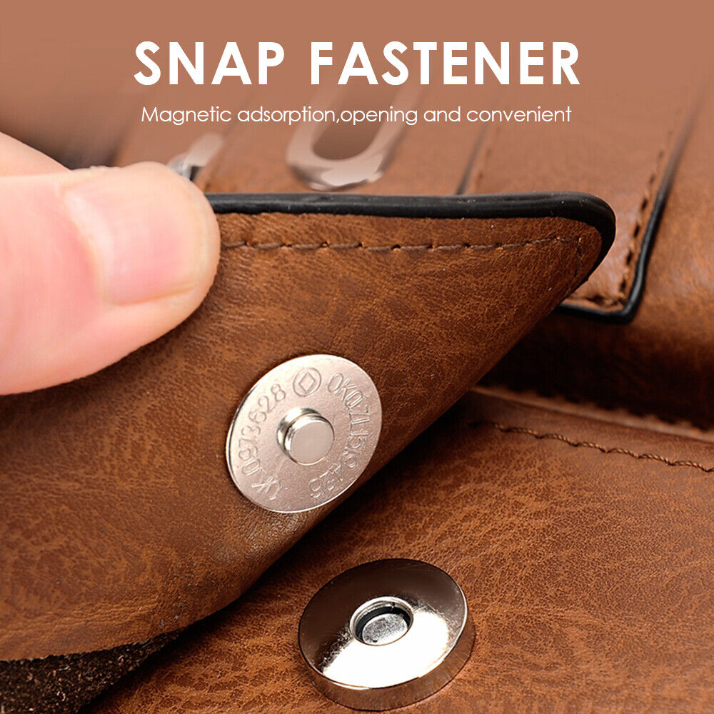 Men Shoulder Bag Pu Leather-Dark brown