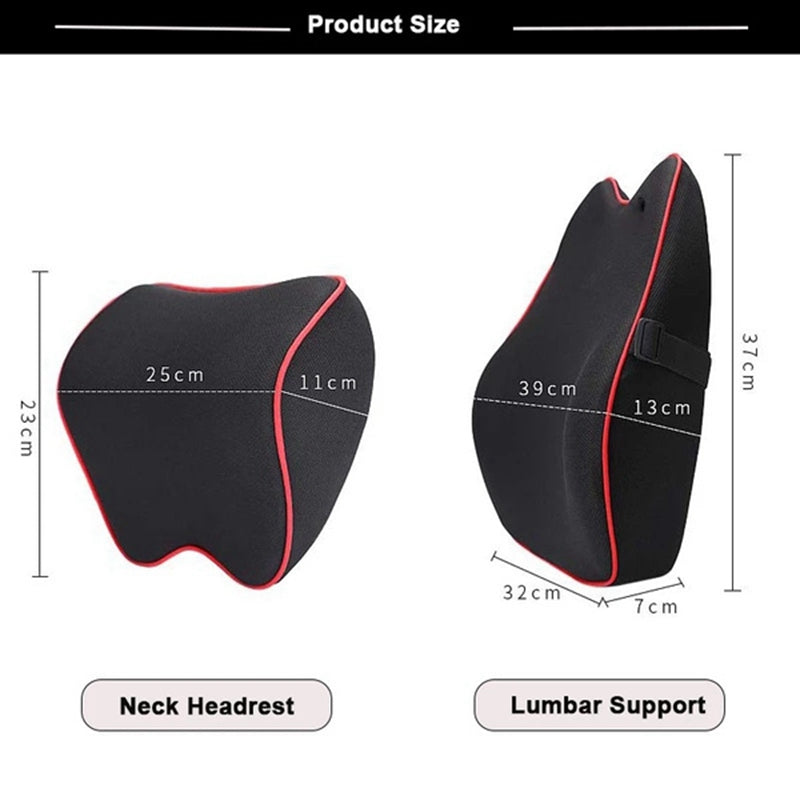 (Back+Neck) Car Headrest Neck And Back Pillow-1 Piar