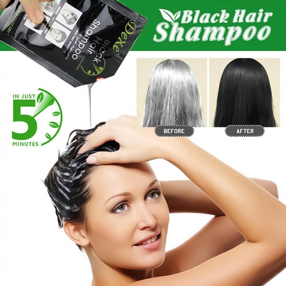 (৭০ টাকা পিচ ১০ পিচের সেট ) Dexe Fast Black Hair Shampoo