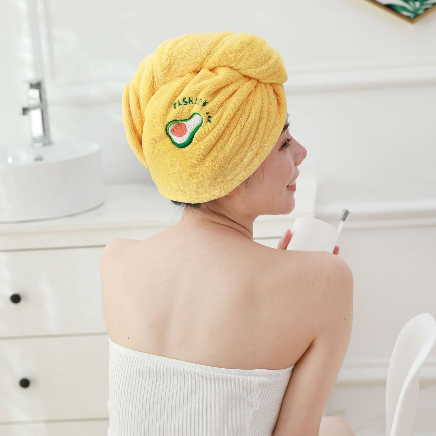 Magic Shower Cap-Yellow