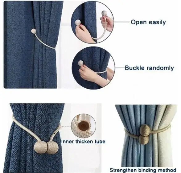 পেস্ট কালার-২ জোড়া- Elegant Magnetic Curtain Buckle Peast Color-2 Pair