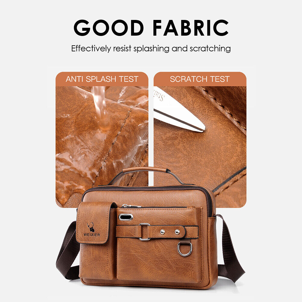 Men Shoulder Bag Pu Leather-Black