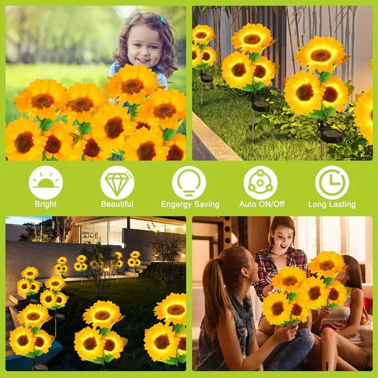 ( ১ পিচ সোলার লাইট ) Three Head Solar Sunflower Light LED - China To BD Web