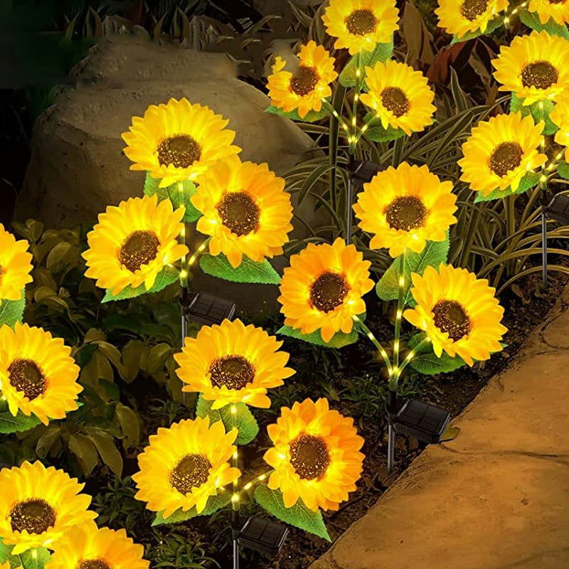 ( ১ পিচ সোলার লাইট ) Three Head Solar Sunflower Light LED - China To BD Web