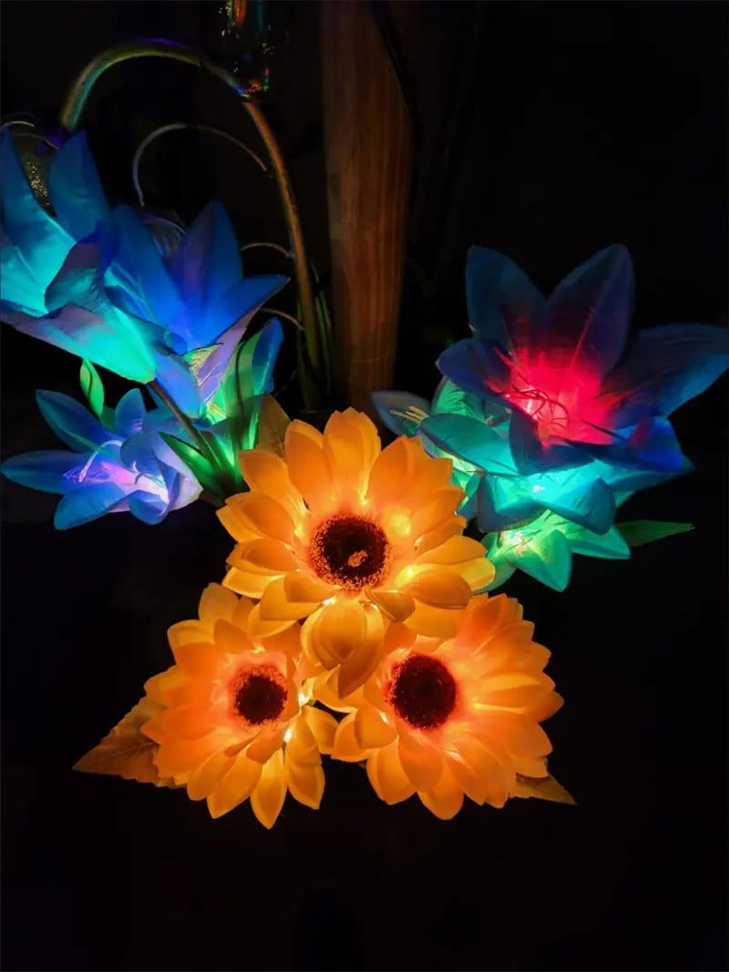 ( ১ পিচ সোলার লাইট ) Three Head Solar Sunflower Light LED - China To BD Web