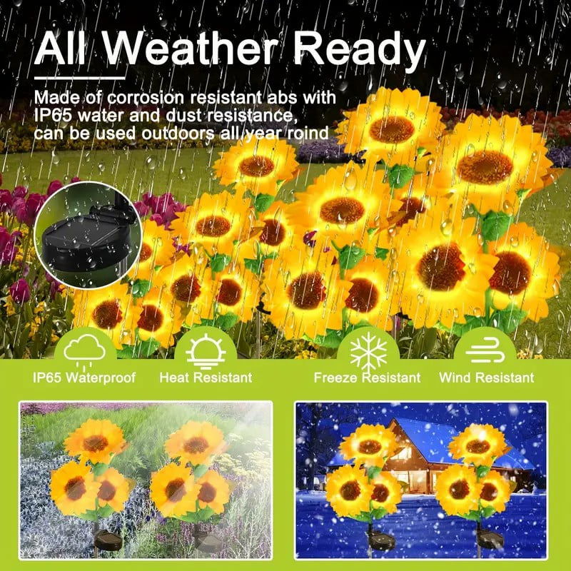 ( ১ পিচ সোলার লাইট ) Three Head Solar Sunflower Light LED - China To BD Web