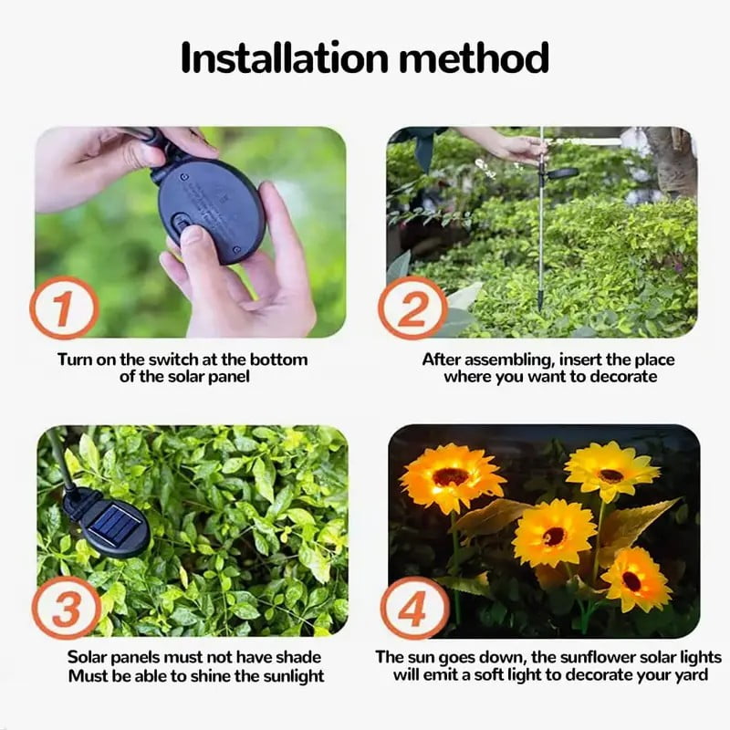 ( ৩ পিচের সেট সোলার লাইট ) Three Head Solar Sunflower Light LED - China To BD Web