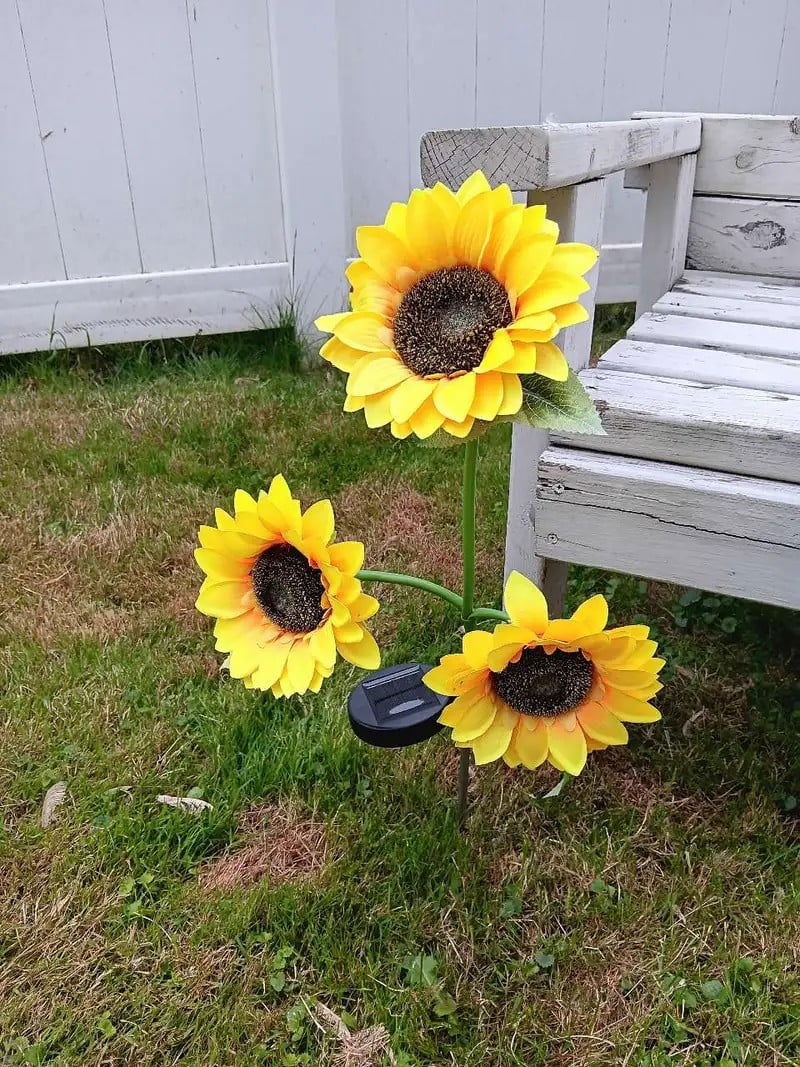 ( ৫ পিচের সেট সোলার লাইট ) Three Head Solar Sunflower Light LED - China To BD Web