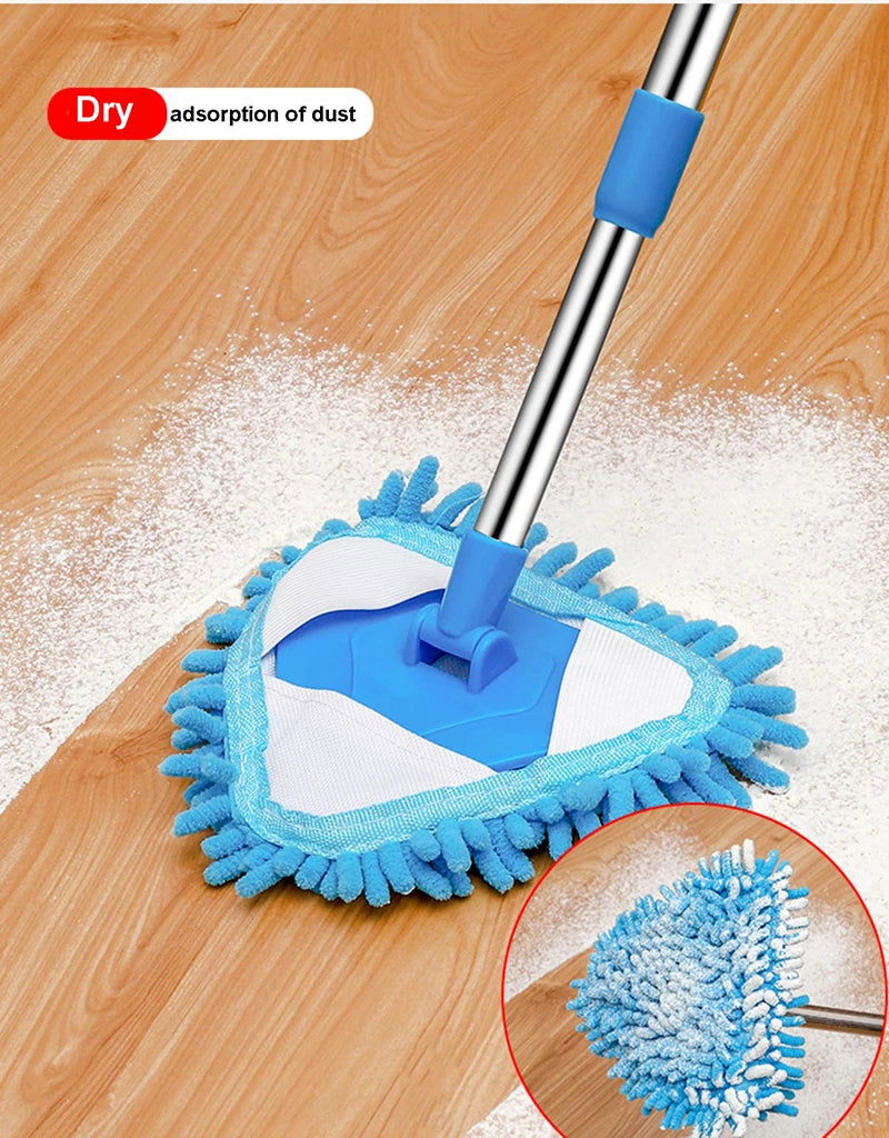 Triangle Cleaning Mini Mop Microfiber Pads Retractable 180°Rotatable Wall Ceiling Clean Brush Mop Washing Dust Brush Home Clean Tool - China To BD Web