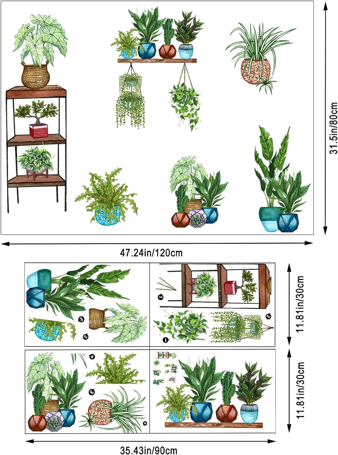 Tropical Plants Green Leaves Wall Stickers - China To BD Web