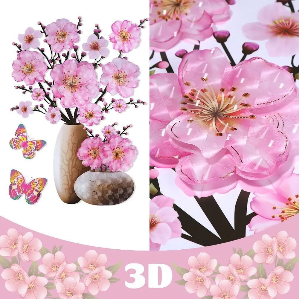 Vase Wall Sticker Waterproof Lovely Simulation Butterfly Floral Decals - China To BD Web