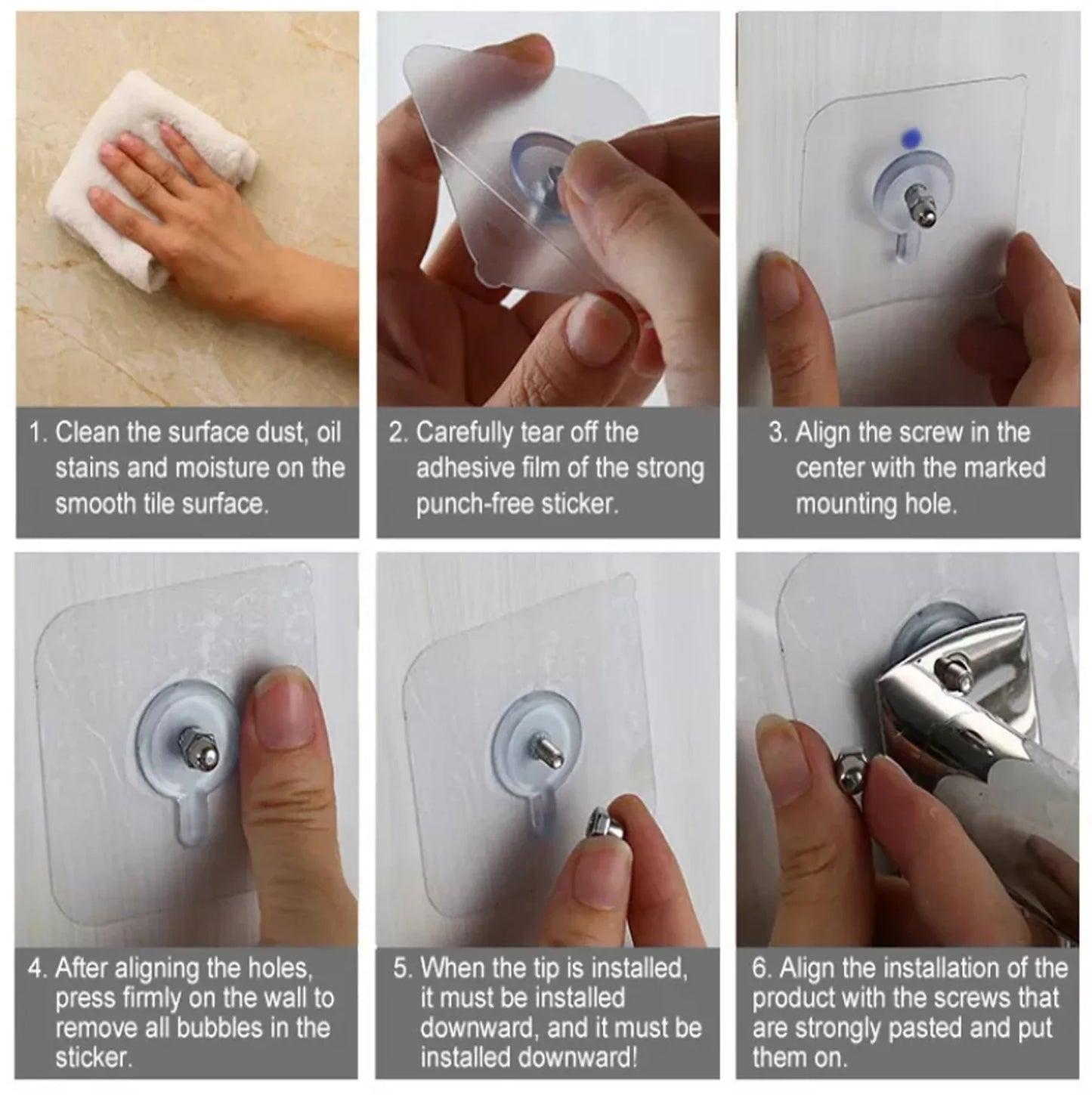 Adhesive Hanging Wall Hook Screw 20pcs set
