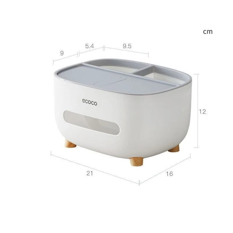 Multifunction Rectangular Tissue Box Cover Holder with Storage – Stylish & Useful!