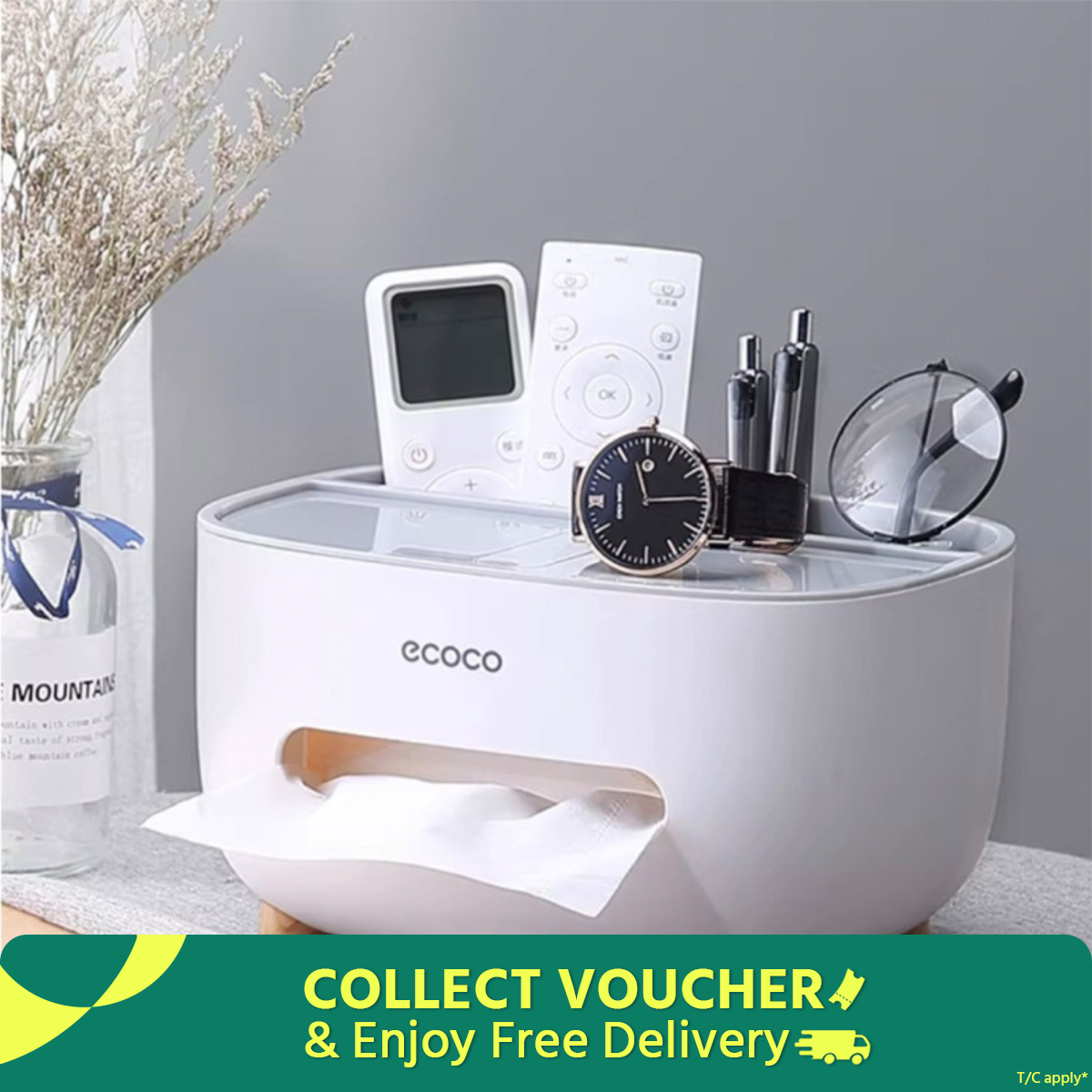 Multifunction Rectangular Tissue Box Cover Holder with Storage – Stylish & Useful!
