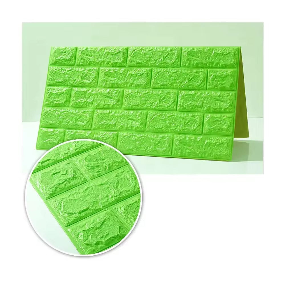 (৯২ স্কোয়ার ফিট রোল ) ৪৫ টাকা স্কোয়ার ফিট-3D Wall Sticker(Bricks)-Green
